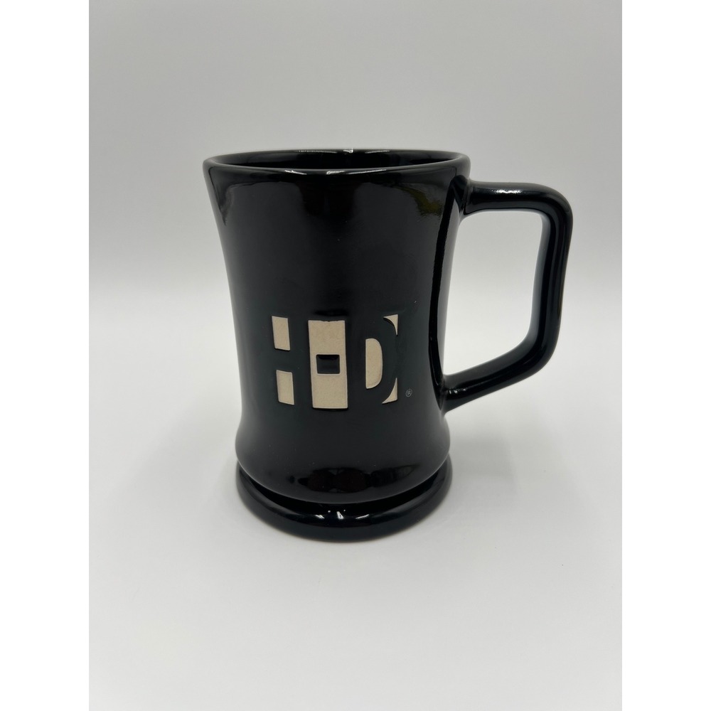 Harley-Davidson Black Ceramic Coffee Mug H-D Logo Pedestal Base Encore Group
